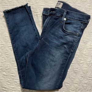 AGOLDE -dark wash ankle cropped jeans